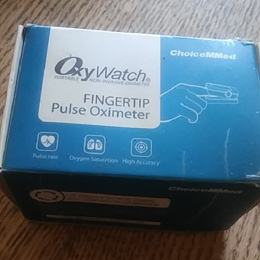 OxyWatch Fingertip Pulse Oximeter - Blue And White, Without Batteries